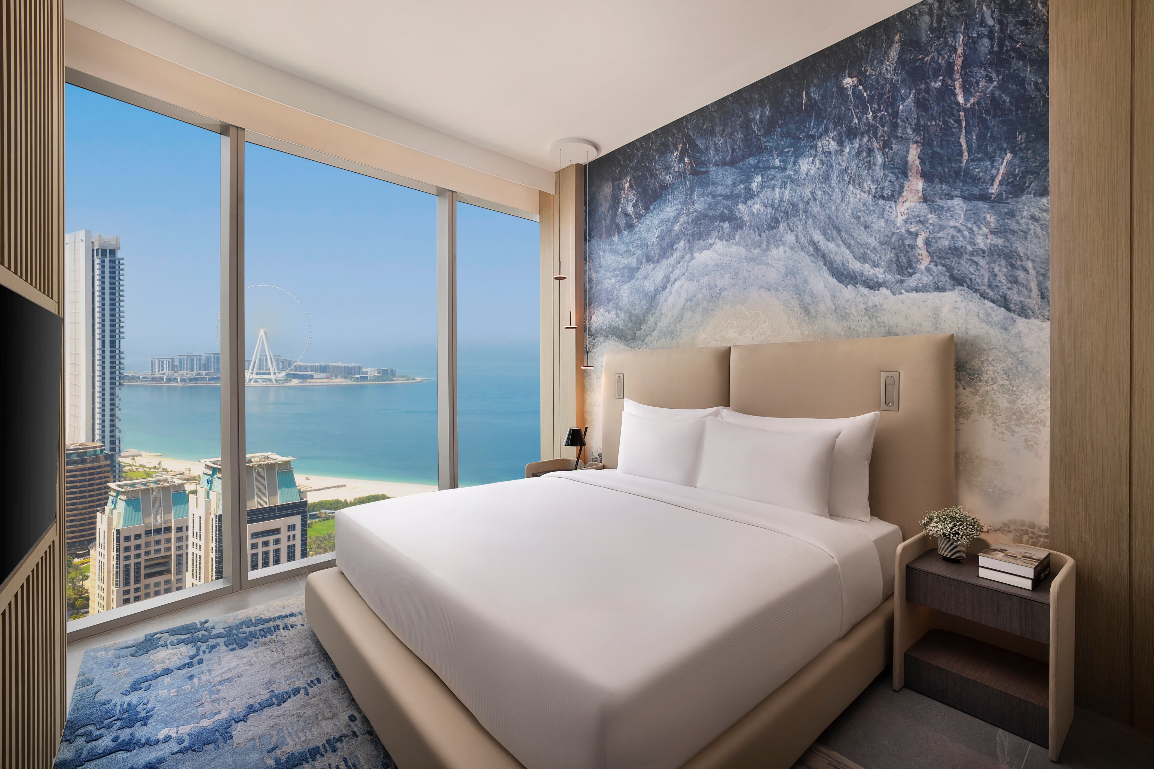 Elevated floors offer sweeping views across the Sea