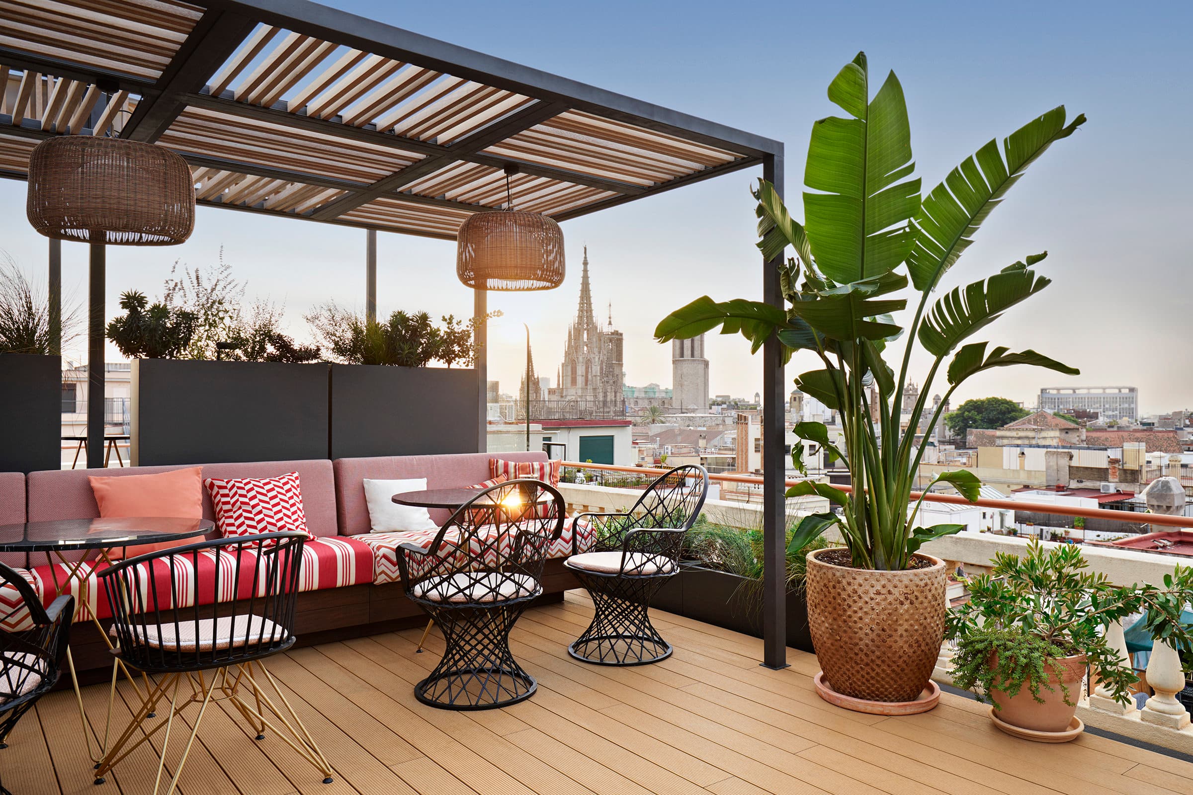 Views of Barcelona from our rooftop Terraza de Vivi