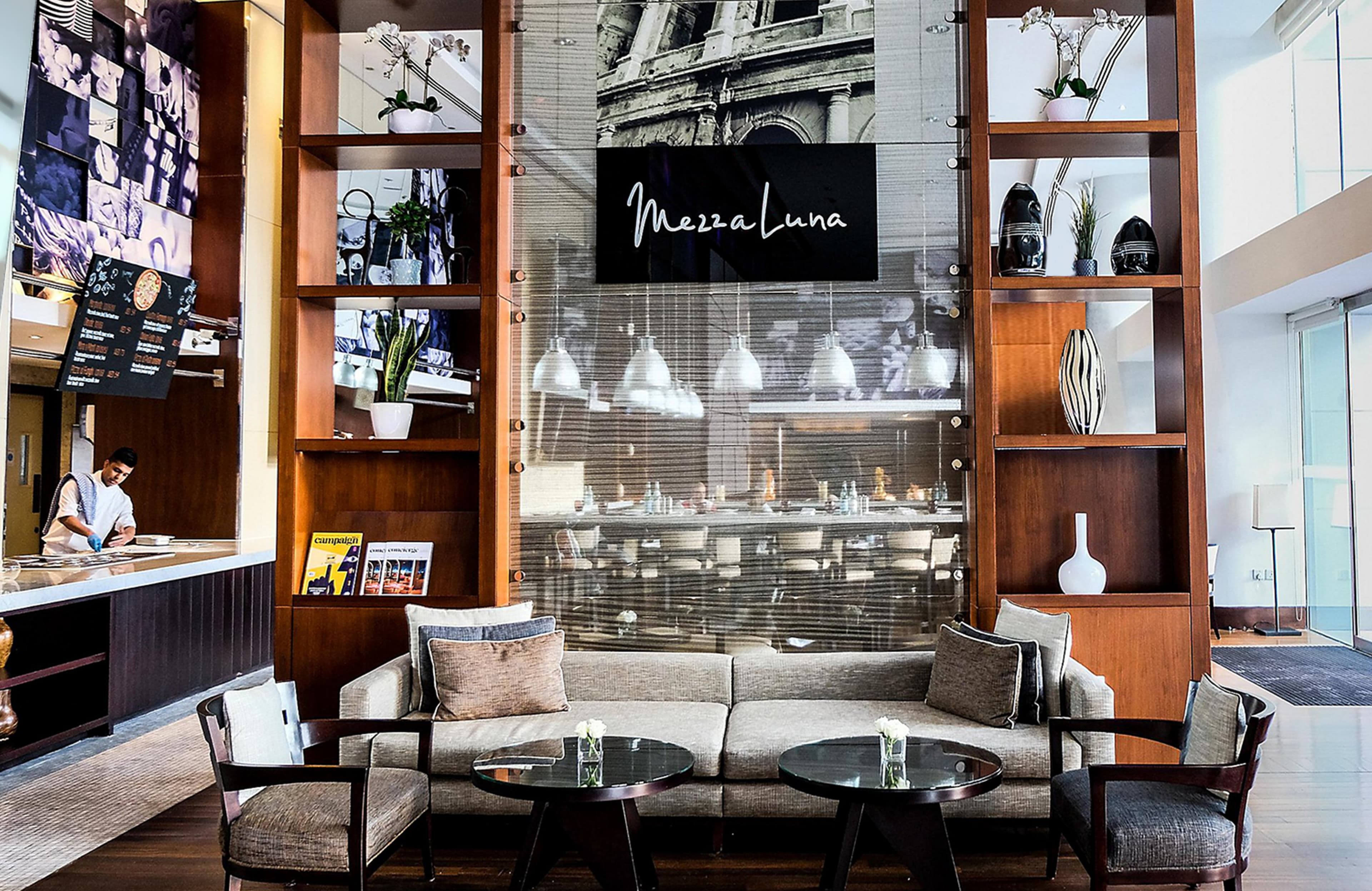 Enjoy delicious coffee and small bites at our lobby lounge