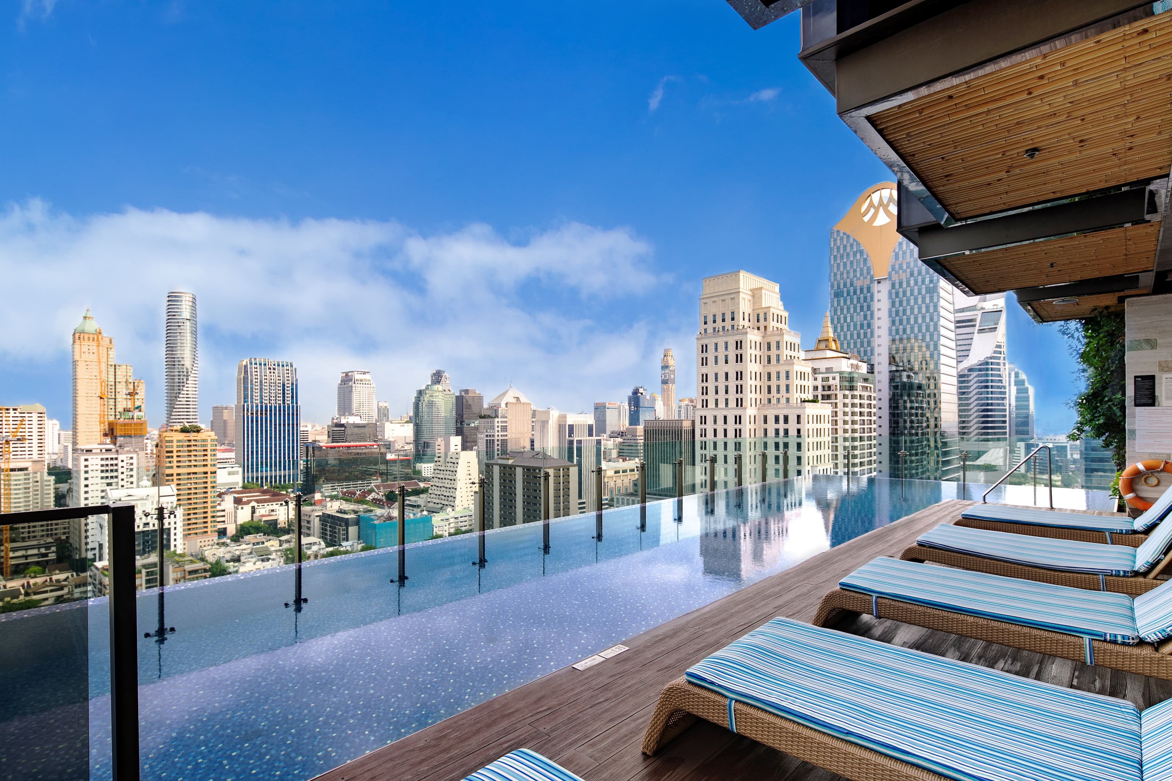 Take Bangkok in from our rooftop infinity swimming pool