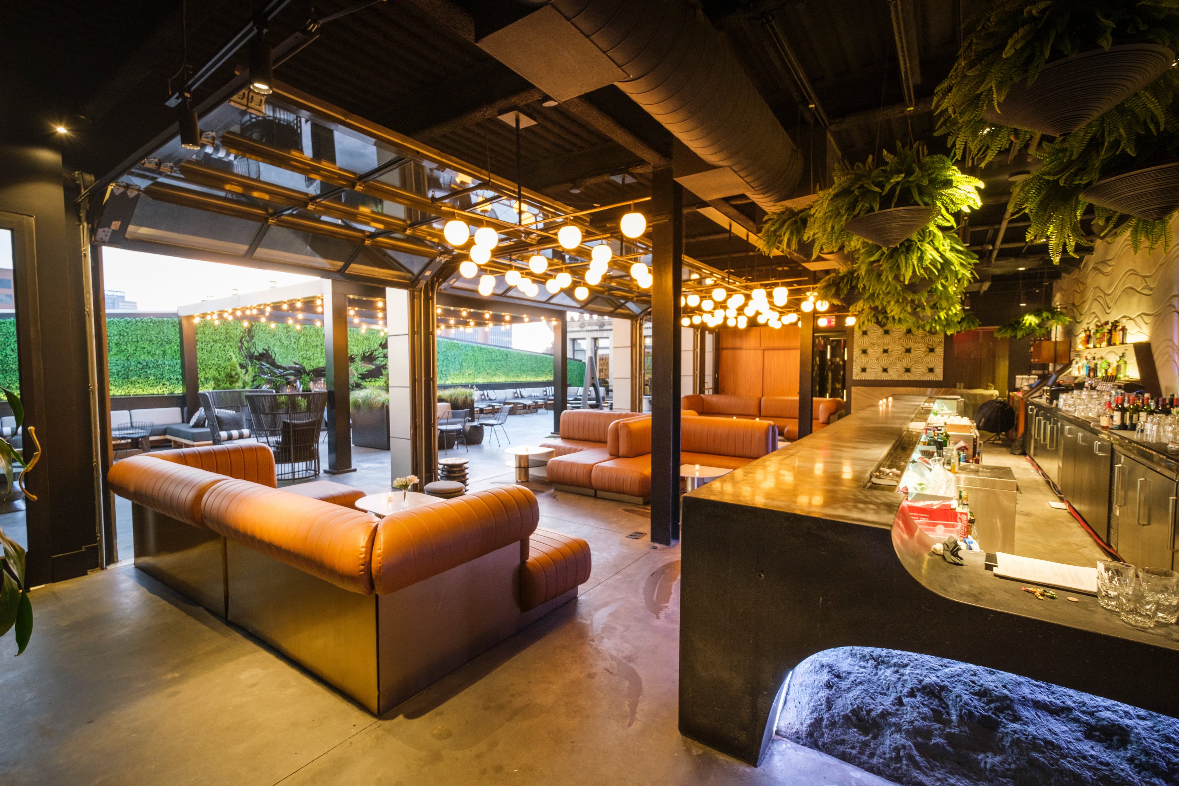 Stratus Rooftop Lounge brings Philadelphia skyline views.