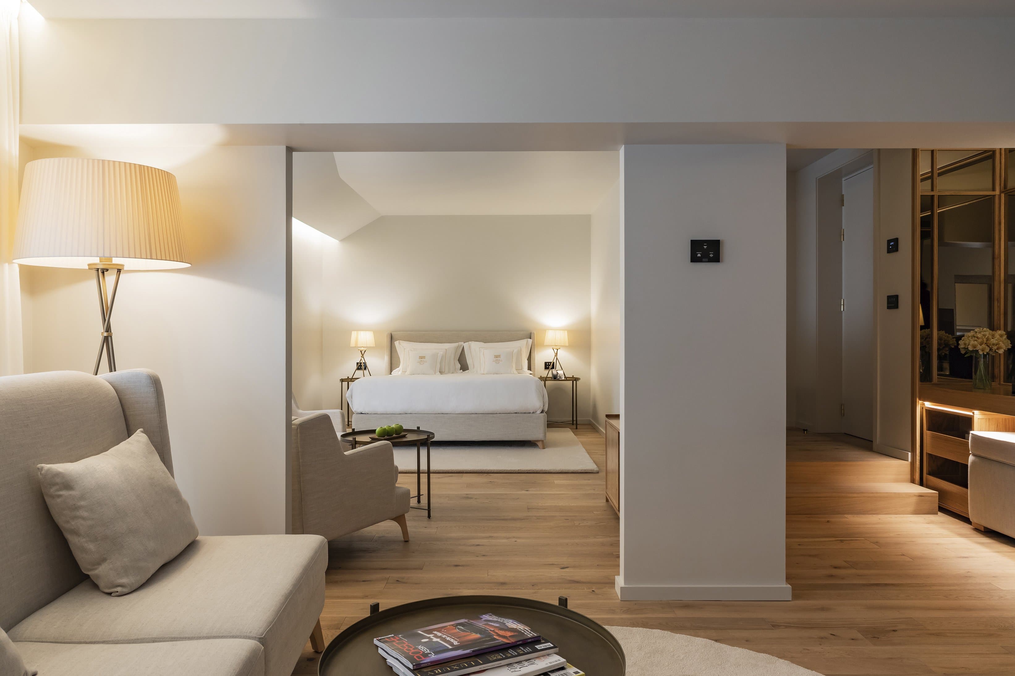 A sanctuary to unwind, with king size bed, living area and bathtub