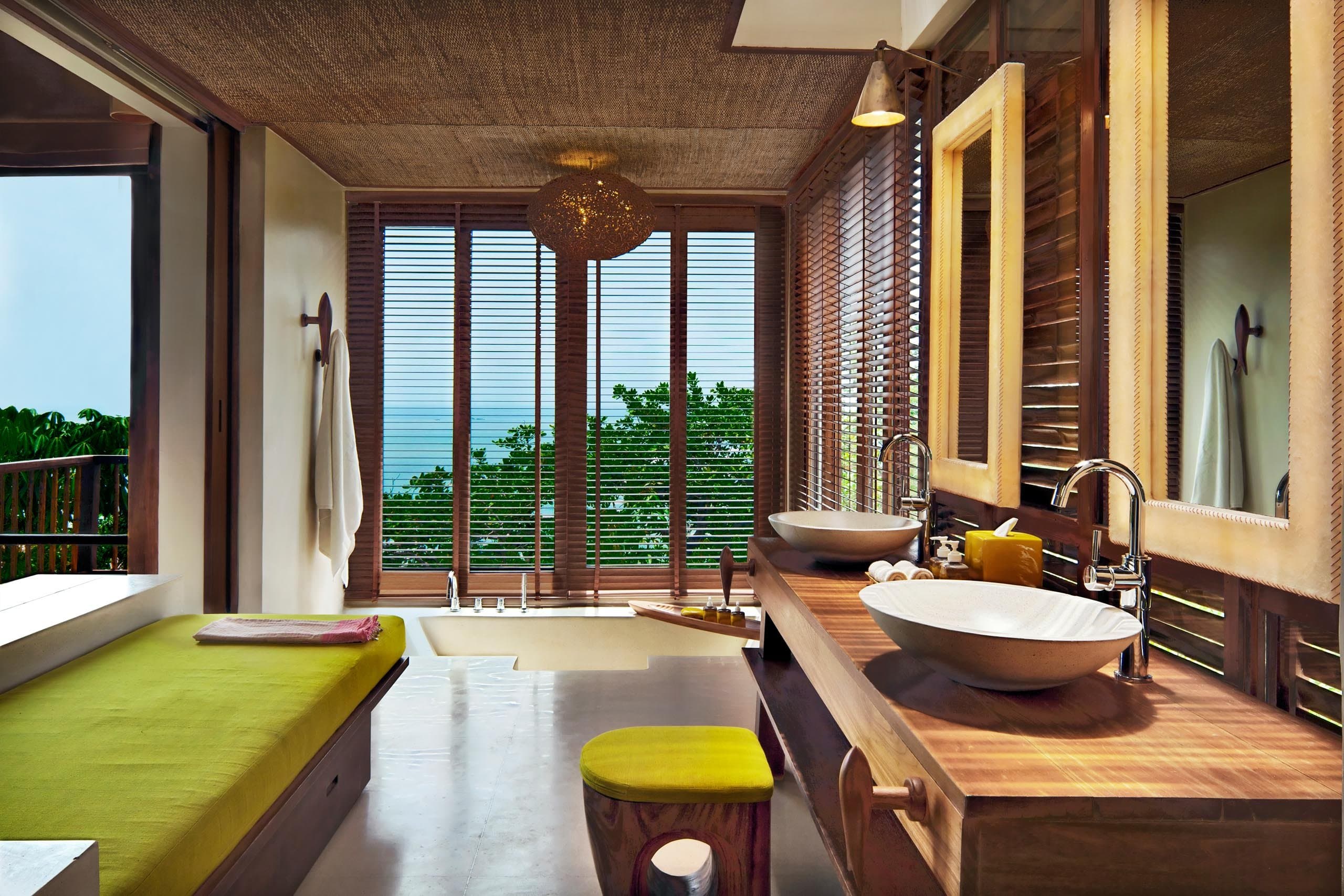 Set on the hill of the resort in the tropical landscape gardens